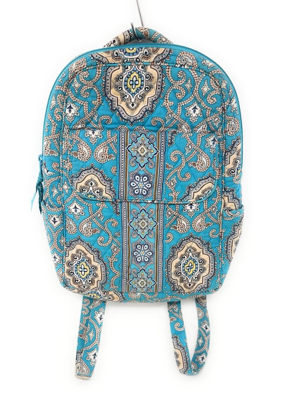 Vera Bradley Retired Totally Turquoise Paisley Pattern Medium Size Backpack